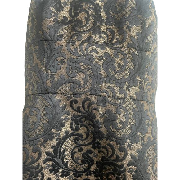 Ann Taylor LOFT Strapless Black Gold Brocade Mini Dress 4 Formal Whimsy‎ Fairy - Picture 8 of 15